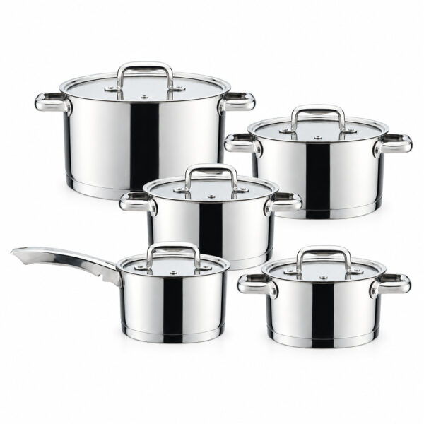 10-Piece Lidded Metal Cookware Set