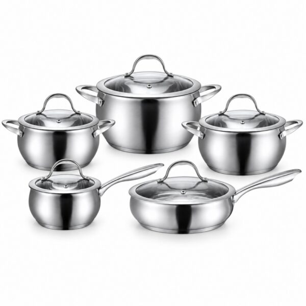10-Piece Lidded Metal Cookware Set 10-Piece Lidded Metal Cookware Set
