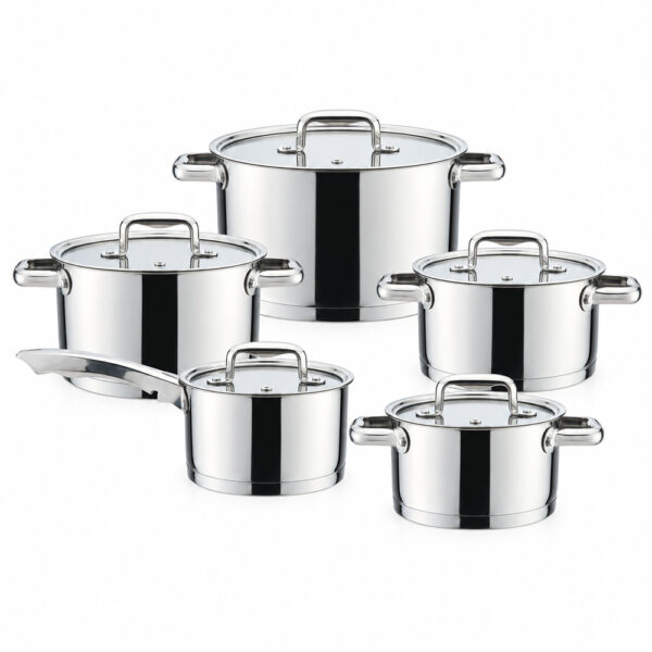 10-Piece Lidded Metal Cookware Set