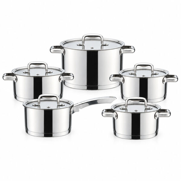 10-Piece Lidded Metal Cookware Set