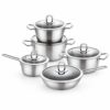 10-Piece Metal Cookware Set with Glass Lids