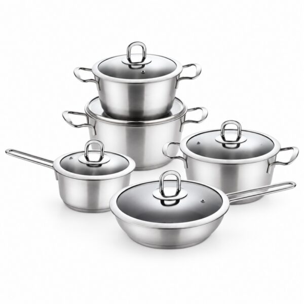 10-Piece Metal Cookware Set with Glass Lids
