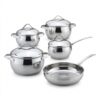 10-Piece Polished Metal Cookware Set