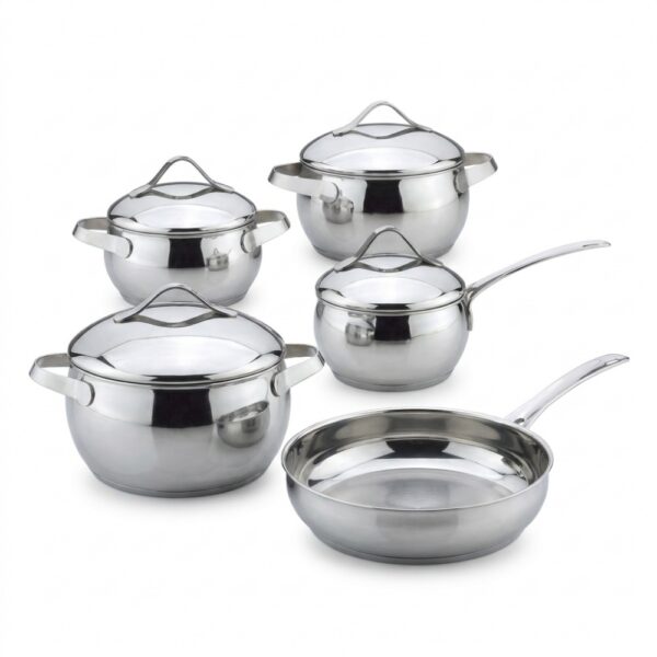 10-Piece Polished Metal Cookware Set