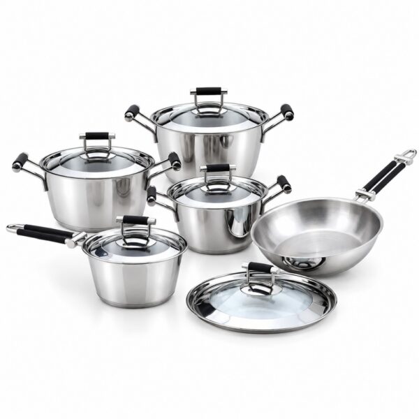 10-Piece Polished Metal Cookware Set 10-Piece Polished Metal Cookware Set