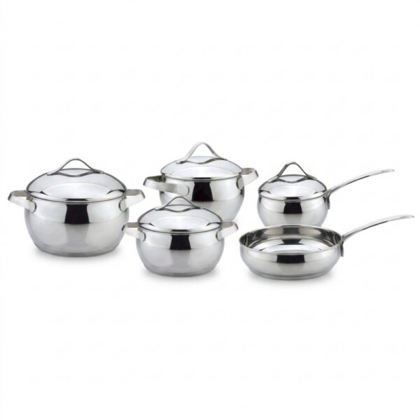 10-Piece Polished Metal Cookware Set
