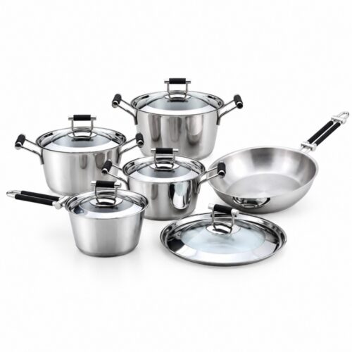 10-Piece Polished Metal Cookware Set