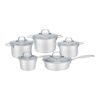 10-Piece Silver Cookware Set with Lids Wholesale Supply 10-Piece Silver Cookware Set with Lids Wholesale Supply