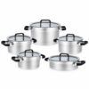 10-Piece Silver-Tone Casserole Cookware Set