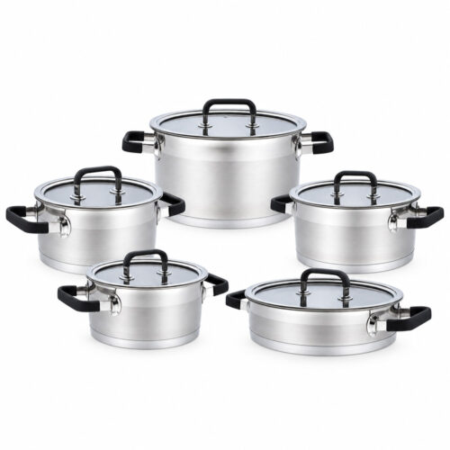 10-Piece Silver-Tone Casserole Cookware Set