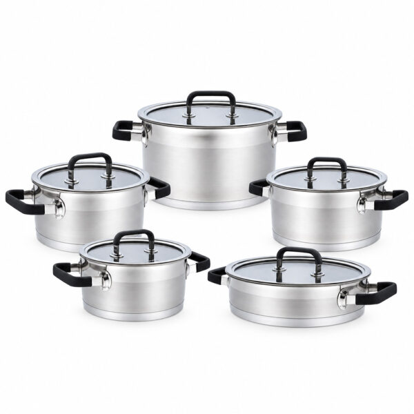 10-Piece Silver-Tone Casserole Cookware Set