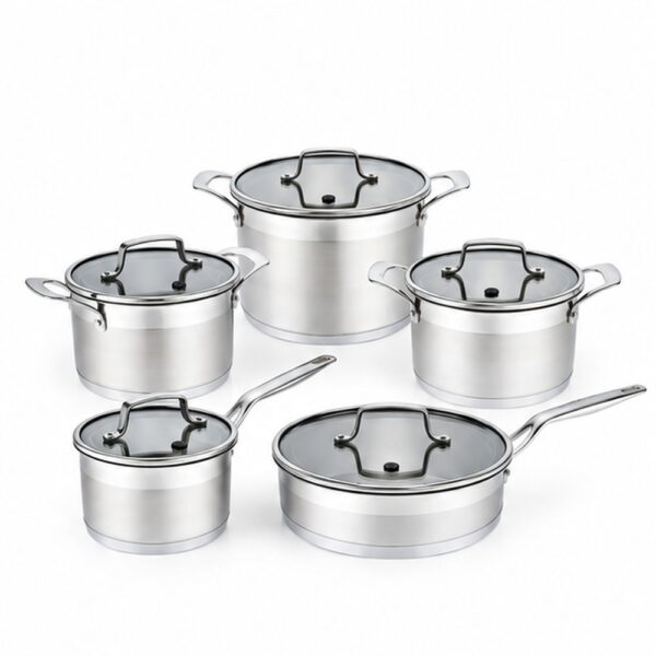 10-Piece Silver-Tone Cookware Set for Wholesale Suppliers 10-Piece Silver-Tone Cookware Set for Wholesale Suppliers