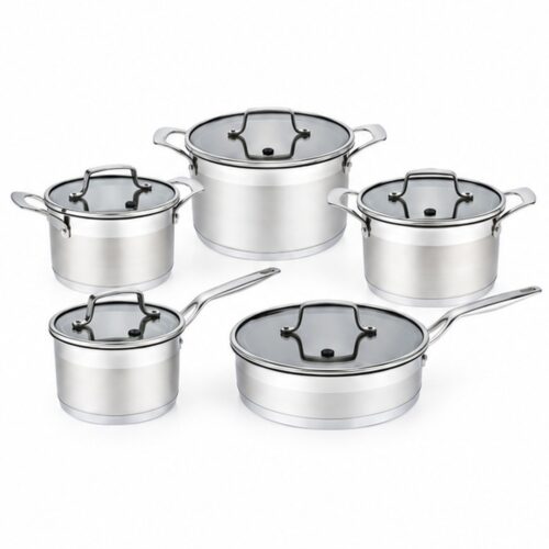 10-Piece Silver-Tone Cookware Set for Wholesale Suppliers