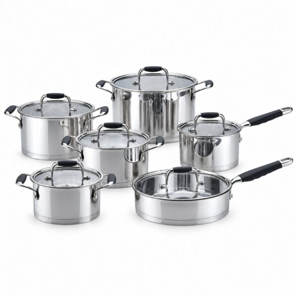 12-Piece Lidded Metal Cookware Set