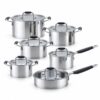 12-Piece Lidded Metal Cookware Set