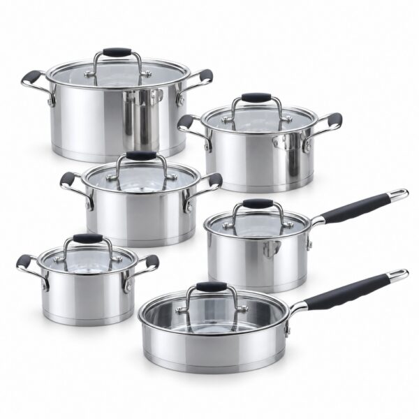 12-Piece Lidded Metal Cookware Set