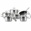 12-Piece Metal Cookware Set with Glass Lids for Wholesale