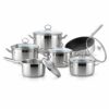 12-Piece Metal Cookware Set with Glass Lids for Wholesale
