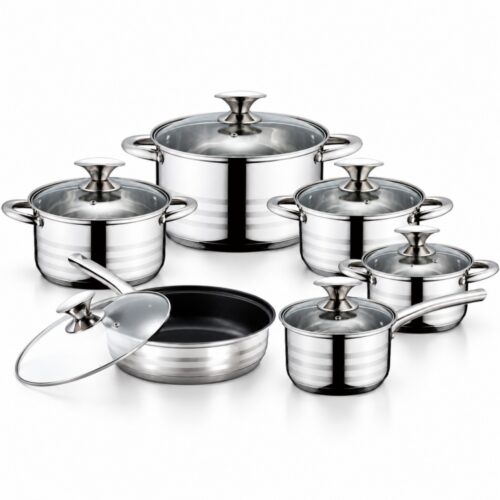 12-Piece Metal Cookware Set with Lids 12-Piece Metal Cookware Set with Lids