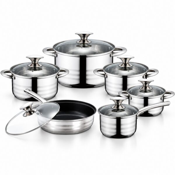 12-Piece Metal Cookware Set with Lids 12-Piece Metal Cookware Set with Lids