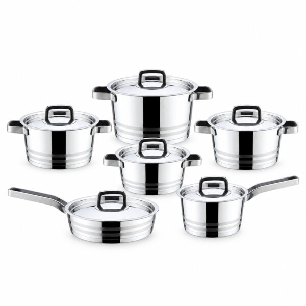 12-Piece Polished Metal Cookware Set 12-Piece Polished Metal Cookware Set