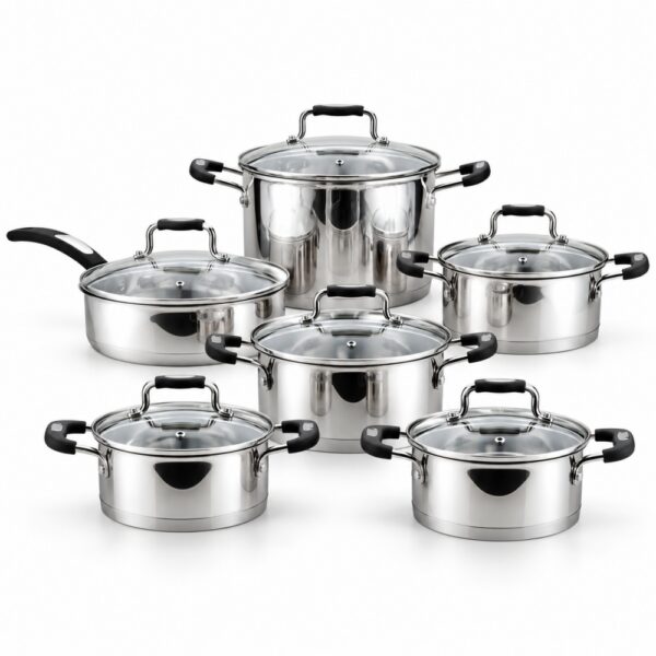 12-Piece Polished Metal Cookware Set 12-Piece Polished Metal Cookware Set