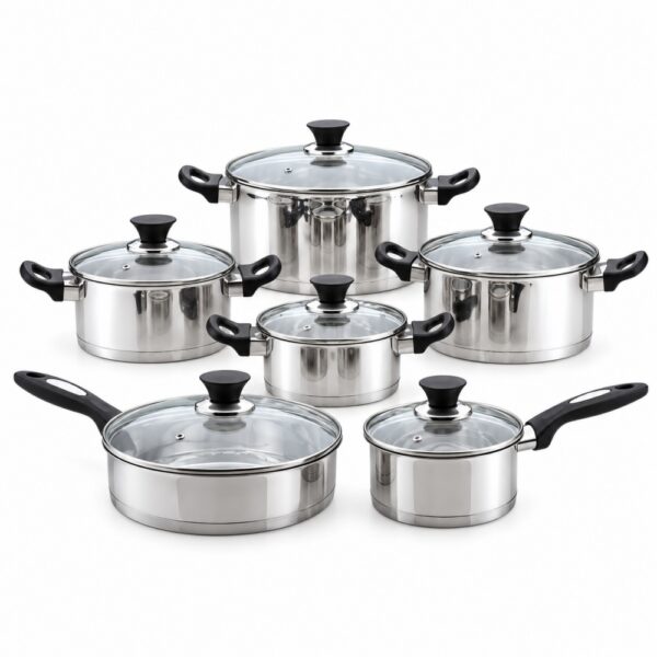 12-Piece Polished Metal Cookware Set 12-Piece Polished Metal Cookware Set