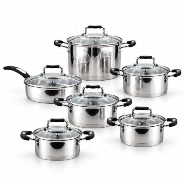 12-Piece Polished Metal Cookware Set 12-Piece Polished Metal Cookware Set