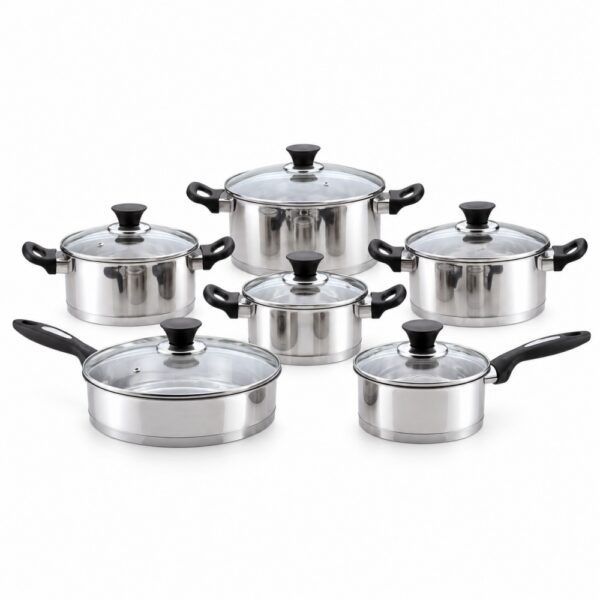 12-Piece Polished Metal Cookware Set 12-Piece Polished Metal Cookware Set