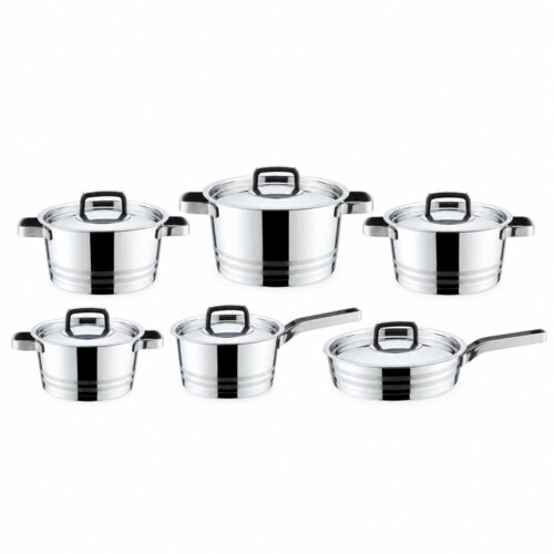 12-Piece Polished Metal Cookware Set 12-Piece Polished Metal Cookware Set