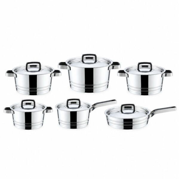 12-Piece Polished Metal Cookware Set 12-Piece Polished Metal Cookware Set