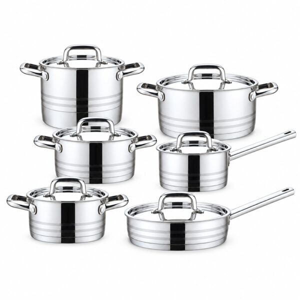 12-Piece Silver-Tone Lidded Cookware Set