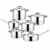 12-Piece Silver-Tone Lidded Cookware Set