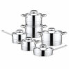 12-Piece Silver-Tone Lidded Cookware Set
