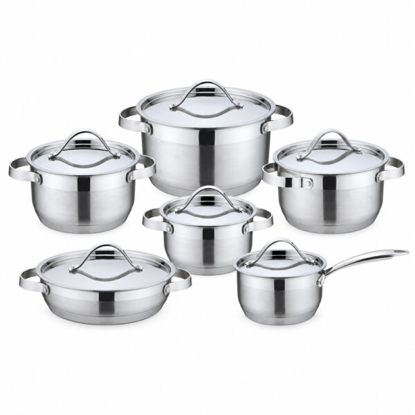 12-Piece Stainless Steel Cookware Set 12-Piece Stainless Steel Cookware Set