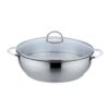 28 x 8.5 cm Metal Stewpot with Glass Lid Wholesale Supply 28 x 8.5 cm Metal Stewpot with Glass Lid Wholesale Supply