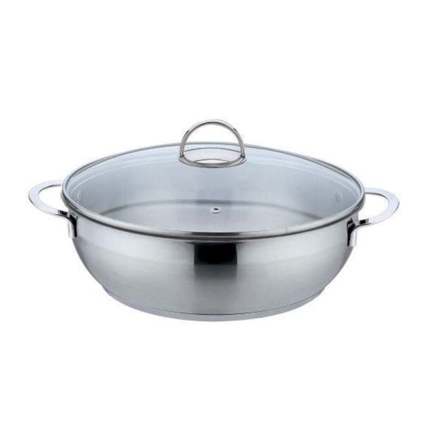 28 x 8.5 cm Metal Stewpot with Glass Lid Wholesale Supply 28 x 8.5 cm Metal Stewpot with Glass Lid Wholesale Supply