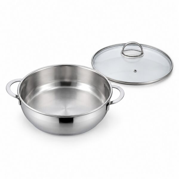 28 x 8.5 cm Metal Stewpot with Glass Lid Wholesale Supply 28 x 8.5 cm Metal Stewpot with Glass Lid Wholesale Supply
