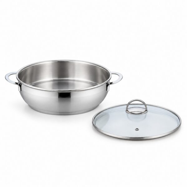 28 x 8.5 cm Metal Stewpot with Glass Lid Wholesale Supply 28 x 8.5 cm Metal Stewpot with Glass Lid Wholesale Supply