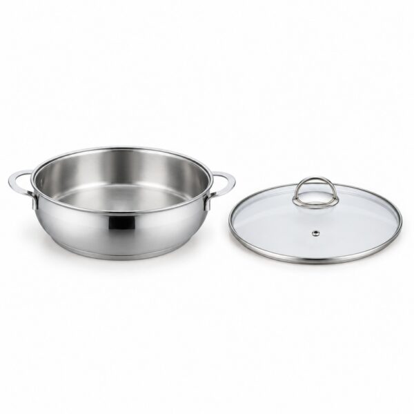 28 x 8.5 cm Metal Stewpot with Glass Lid Wholesale Supply 28 x 8.5 cm Metal Stewpot with Glass Lid Wholesale Supply