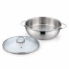 28 x 8.5 cm Metal Stewpot with Glass Lid Wholesale Supply 28 x 8.5 cm Metal Stewpot with Glass Lid Wholesale Supply