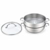 3-Piece Steamer Pot Set with Glass Lid