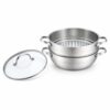 3-Piece Steamer Pot Set with Glass Lid
