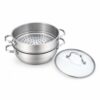3-Piece Steamer Pot Set with Glass Lid