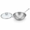 32 cm Chinese Wok with Glass Lid for Wholesale Sourcing