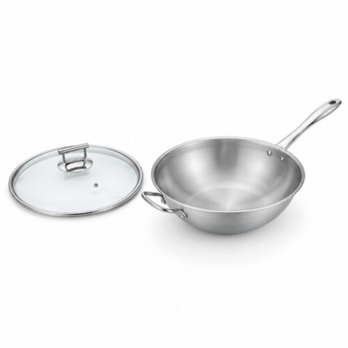 32 cm Chinese Wok with Glass Lid for Wholesale Sourcing 32 cm Chinese Wok with Glass Lid for Wholesale Sourcing