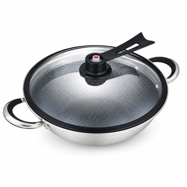 34cm Honeycomb Chinese Wok with Lid 34cm Honeycomb Chinese Wok with Lid