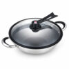34cm Honeycomb Chinese Wok with Lid 34cm Honeycomb Chinese Wok with Lid