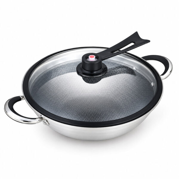 34cm Honeycomb Chinese Wok with Lid 34cm Honeycomb Chinese Wok with Lid