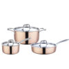 6-Piece 6-Piece Copper-Color Lidded Cookware SetCopper-Color Lidded Cookware Set (1) 6-Piece Copper-Color Lidded Cookware Set